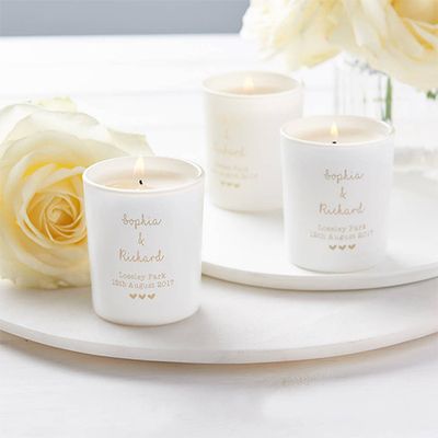 Personalised Glow Through Wedding Favour Votives from Illumer