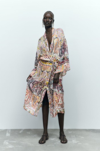 Long Printed Kimono from Zara