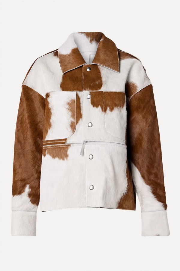 Highlands Convertible Paneled Calf Hair Jacket from Cordova