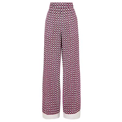 Printed Silk Crepe De Chine Wide-Leg Pants from Marni