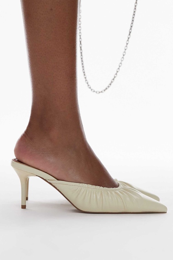 Dill Ruched Slip On Mid Heeled Shoes from Topshop