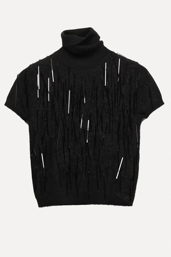 Pure Cashmere Embellished Roll Neck Top from Marks & Spencer x 16Arlington