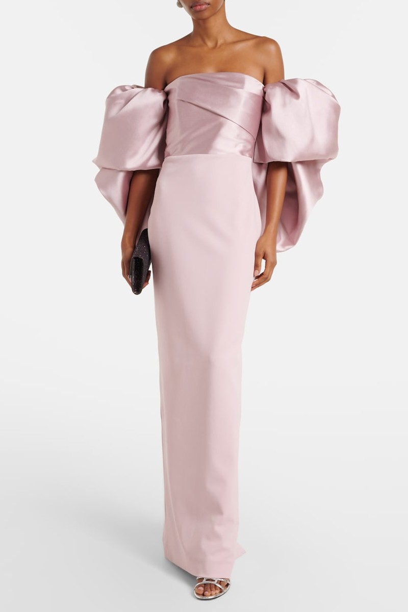 Floris Satin-Trimmed Off-Shoulder Gown from Solace London