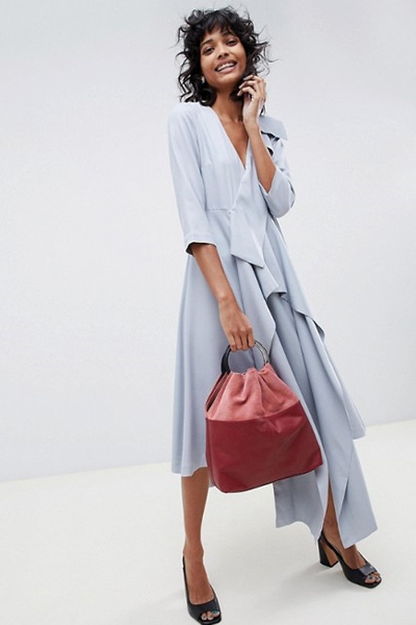 Drape Panel Midi Dress from ASOS WHITE