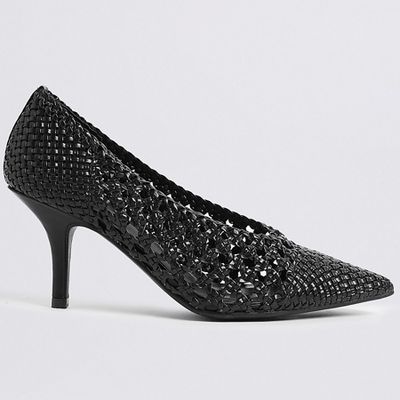 Stiletto Heel Weave Court Shoes