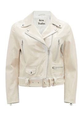 Patent Grained-Leather Biker Jacket from Acne Studios