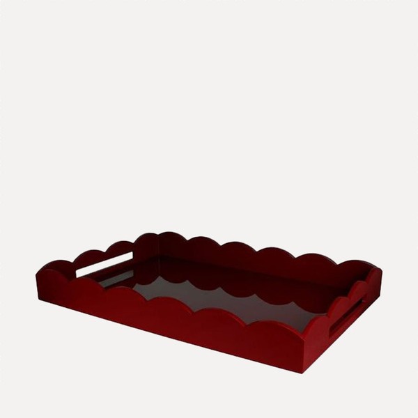 Large Lacquered Scallop Ottoman Tray from Addison Ross