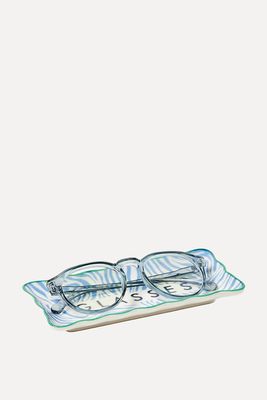 Zebra Blue Wavy Glasses Tray from Oliver Bonas