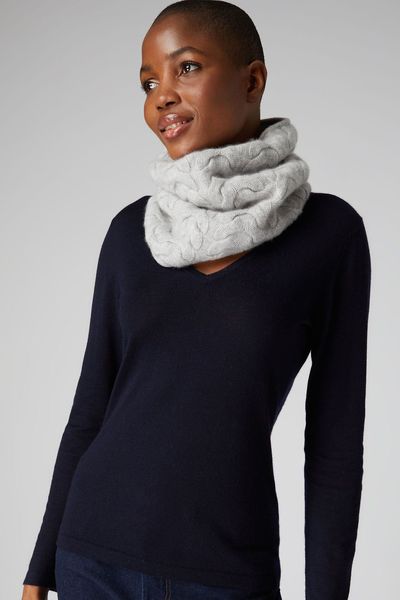 Unisex Cable Cashmere Snood from N.Peal