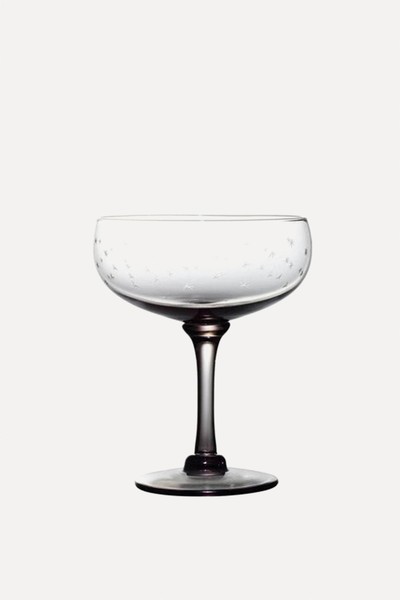 Smoky Crystal Cocktail Glasses With Stars Design from The Vintage List