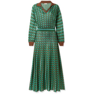Annie Houndstooth Knitted Midi Dress, £315 | Rixo