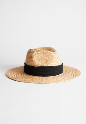 Ribbon Brim Woven Straw Hat