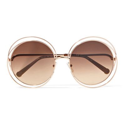 Round-Framed Rose Gold Sunglasses from Chloe