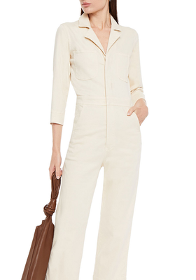 Cropped Cotton-Blend Twill Jumpsuit from J Brand