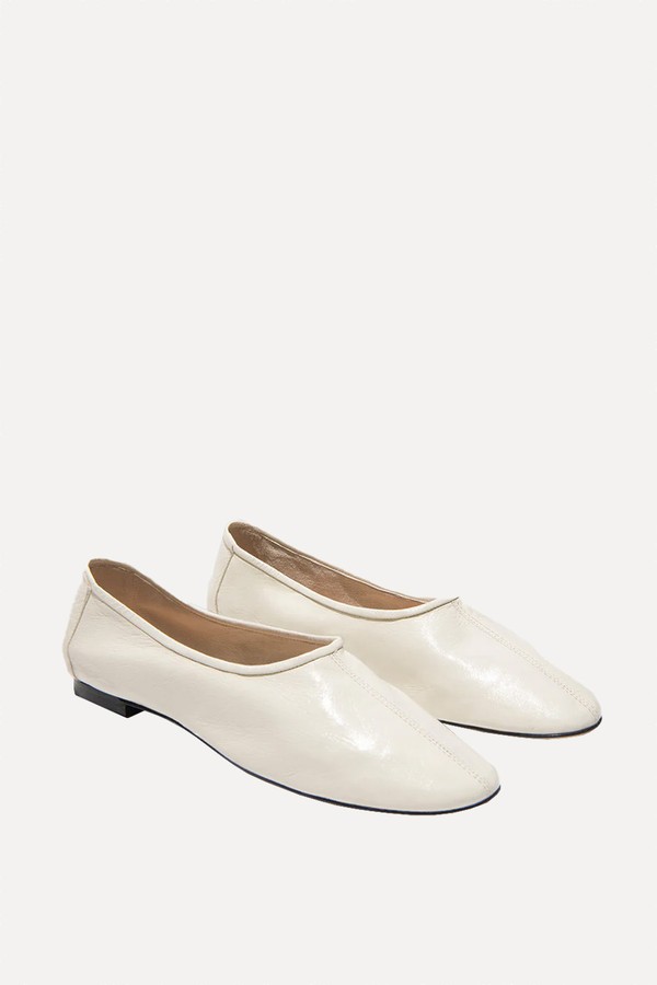 Prudence Creased Leather Ballet Flat  from By Far 
