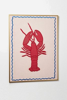 Lobster Beaded Fabric Wall Art from Oliver Bonas