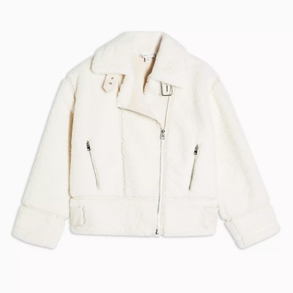 Cream Teddy Biker Jacket