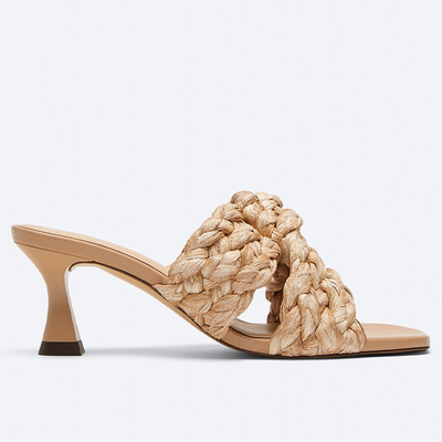 Plaited Raffia Sandals from Uterque