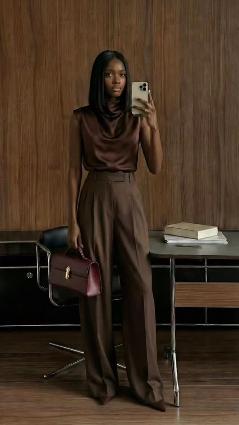 Today’s Office OOTD ✨
Top – H&M 
Trousers – Loulou De Saison 
Shoes – Saint Laurent
Bag – Savette

This image was generated using AI tools.