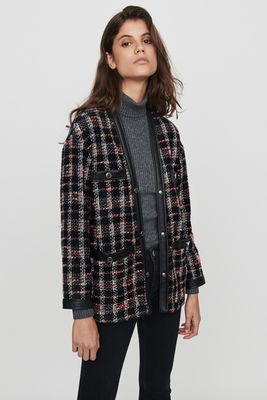 Tweed-Style Contrast Jacket from Maje