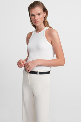 Racerback Tank Top In Ribbed Cotton-Modal