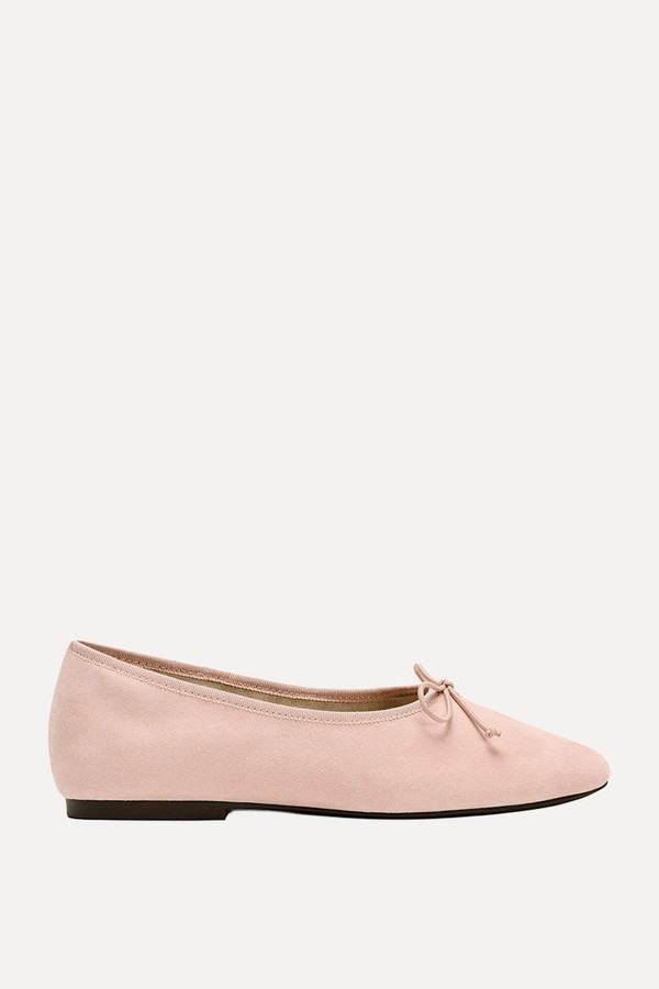 Suede Ballerinas With Bow from Zara