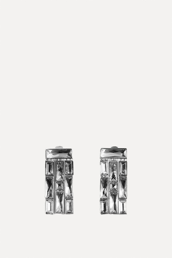 Dangling Earrings With Crystal Strips from Mango
