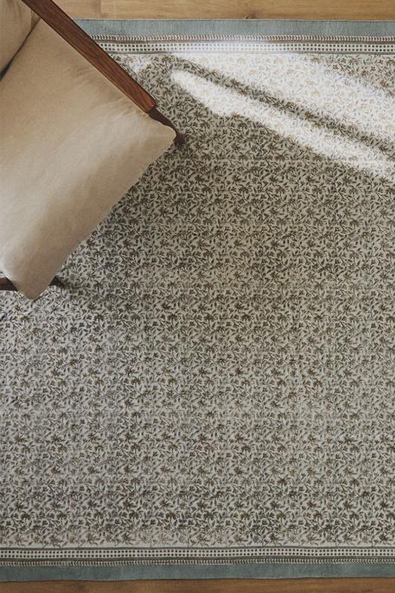 Floral Block Print Rug