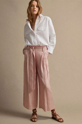 Striped Culotte Fit Trousers from Massimo Dutti