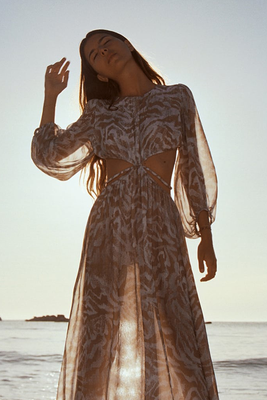 Printed Dress With Cut-Out Detail