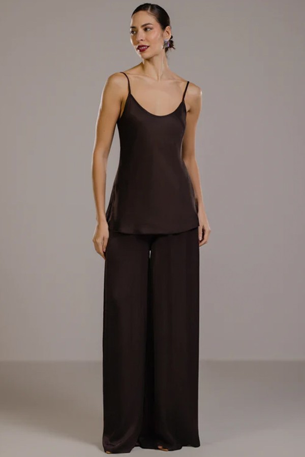 Helena Elastic Waist Satin Trousers from Jaki 