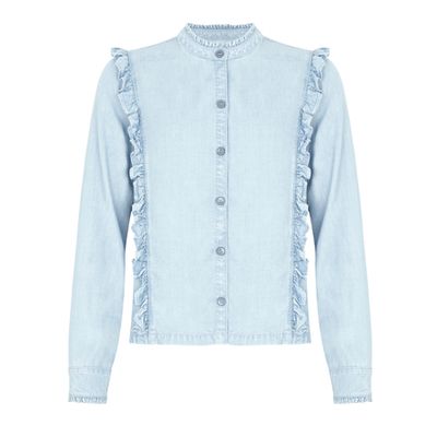 Denim Ruffle Shirt