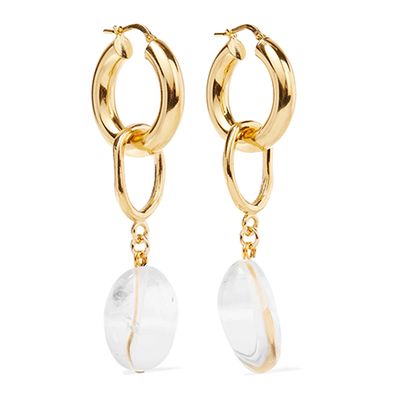 Found Objects Gold-Plated Glass Hoop Earrings from Mounser