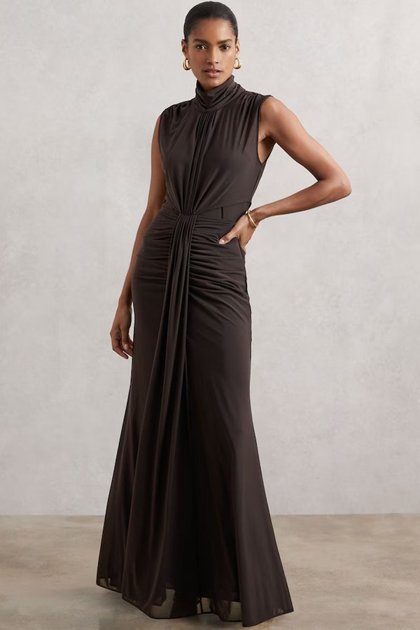 Daniella Sheer Ruched Maxi Dress 