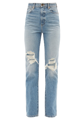 Danielle Distressed Straight-Leg Jeans from Khaite