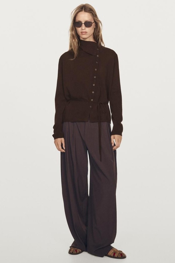 Cashmere Roll Neck Cardigan