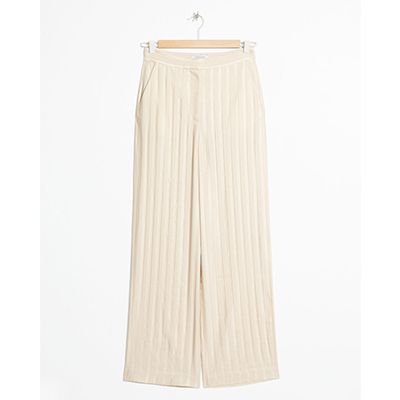Linen Blend Stripe Trousers from & Other Stories