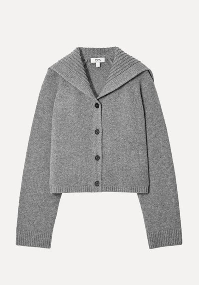 Sailor-Collar Wool Cardigan