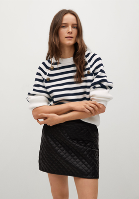 Buttoned Striped Jumper from Mango