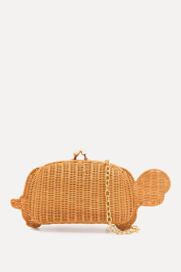 Adam Turtle Wicker Clutch Bag from Serpui