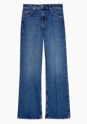 Mid Blue Relaxed Flare Jeans