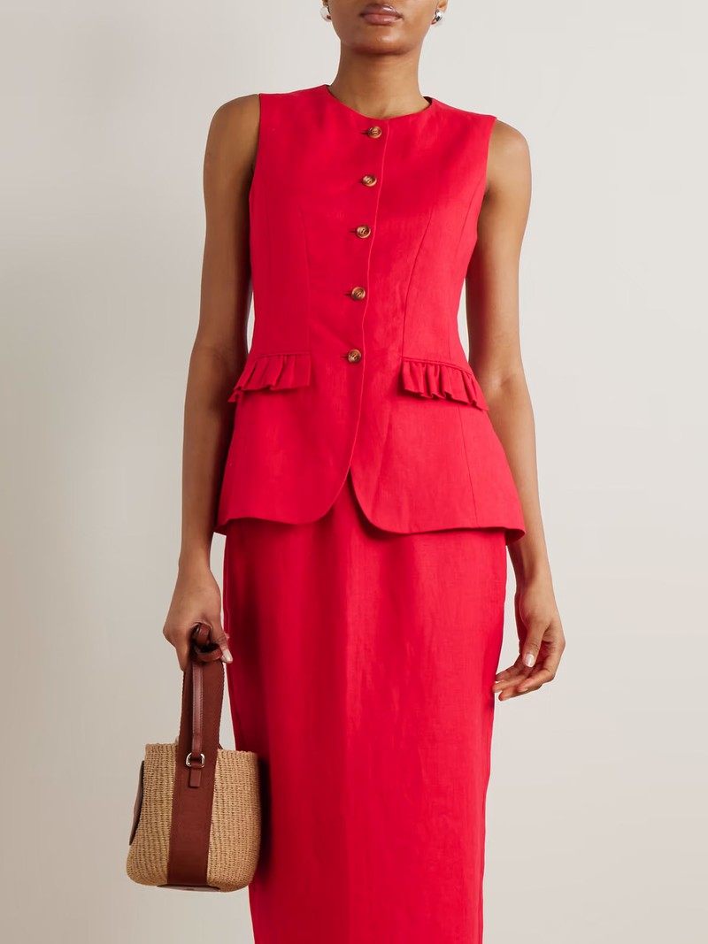 Matilda Ruffled Linen Vest from Posse