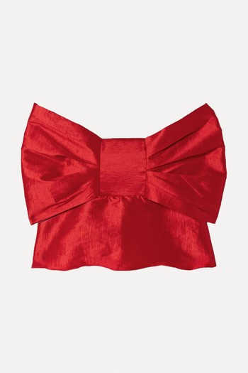 Faye Strapless Bow-Embellished Taffeta Top from Kika Vargas