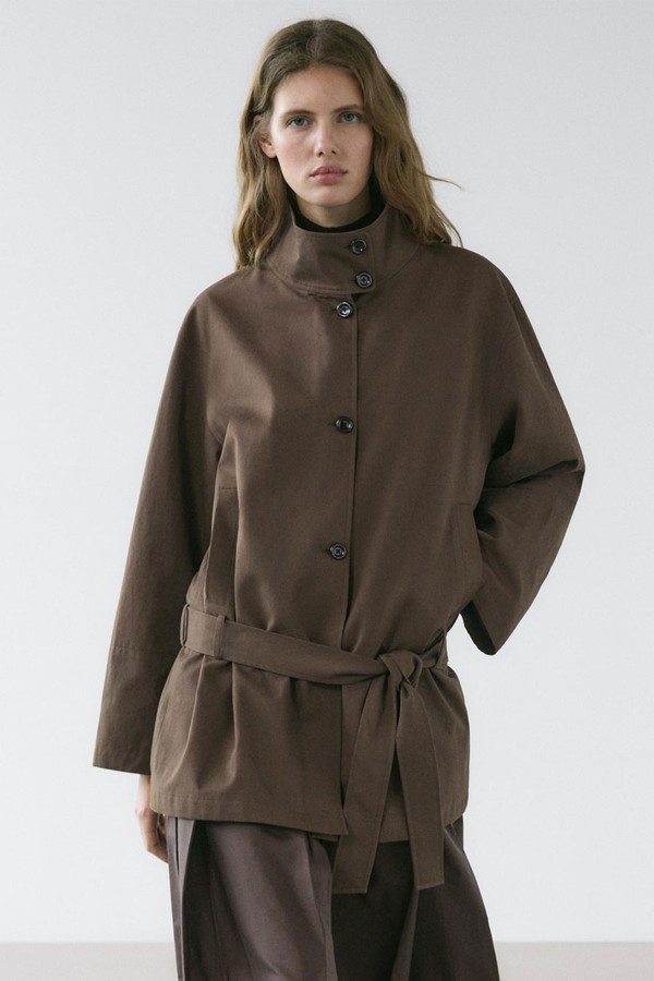 Mid-Length Trench Coat With Belt Detail from Massimo Dutti