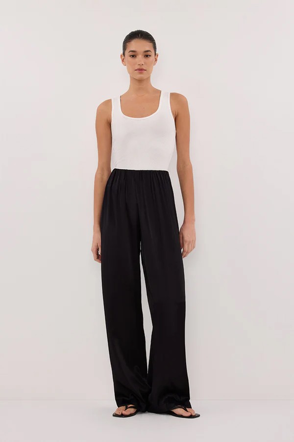 Monica Black Satin Pants from Dissh