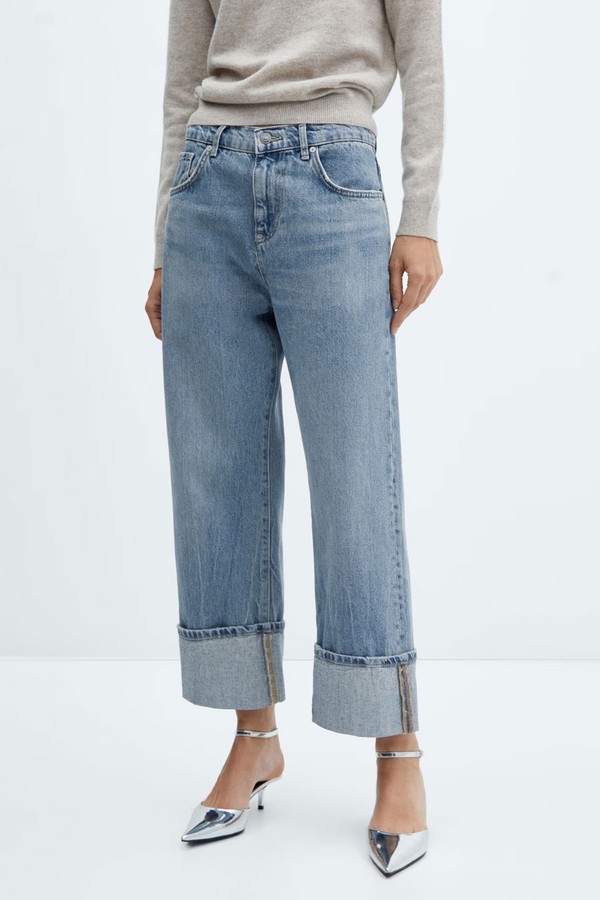 Wideleg Jeans With Turned-Up Hem from Mango