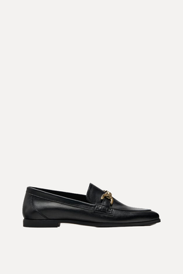 Soft Leather Loafers With Buckle from Zara