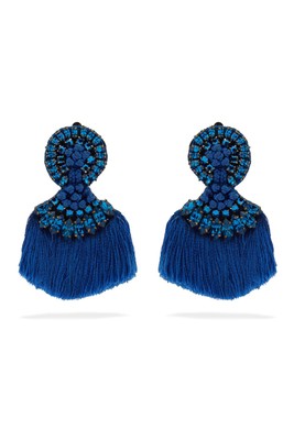 Crystal-Embellished Fringe Clip-On Earrings from Etro