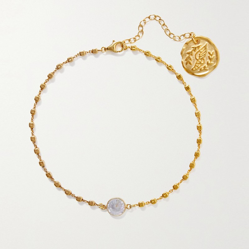 Gold-Tone Crystal Anklet from Ancient Greek Sandals