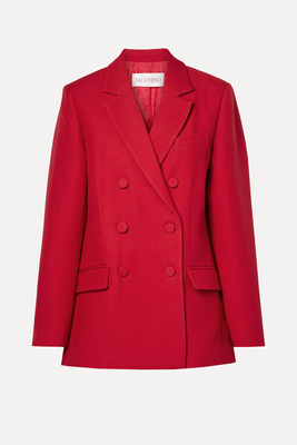 Double-Breasted Wool And Silk-Blend Crepe Blazer  from Valentino Garavani